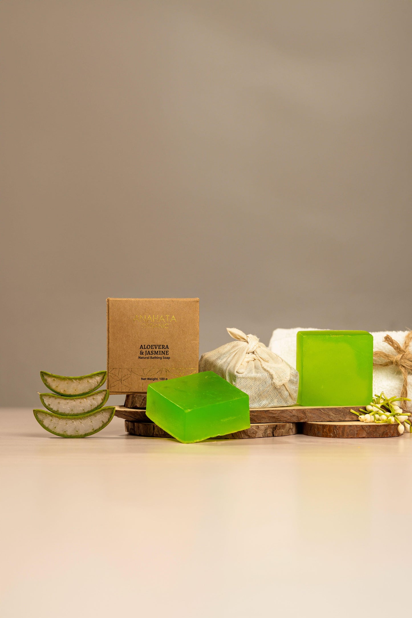 Natural Bathing Soap Aloe Vera & Jasmine - Anahata Organic