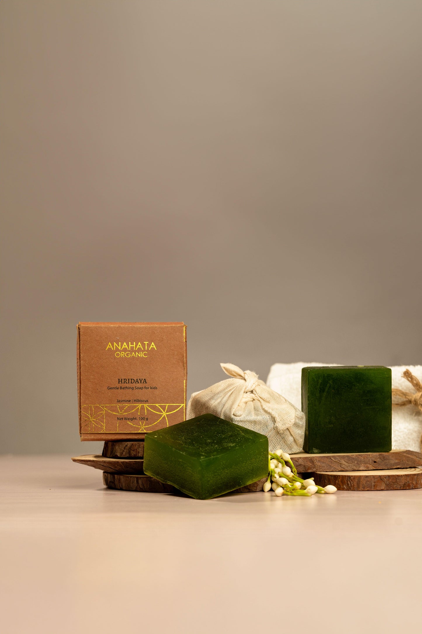 HRIDAYA Gentle Bathing Soap for kids Jasmine│Hibiscus - Anahata Organic